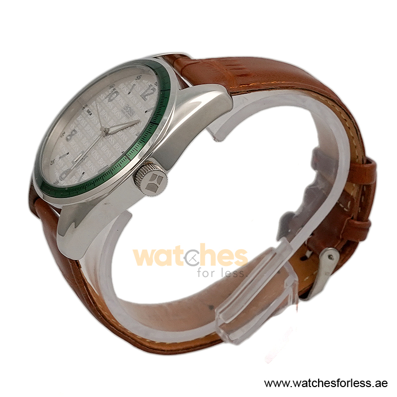 Hugo Boss Men’s Quartz Light Brown Leather Strap Silver Dial 46mm Watch 15134539/2 (Shelf Leftover) - Image 2