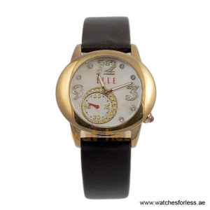 Elle Women’s Quartz Dark Brown Leather Strap Mother Of Pearl Dial 40mm Watch EL20049S04N/3 (Shelf Leftover)