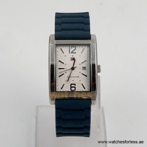 Tommy Hilfiger Men’s Quartz Dark Blue Silicone Strap White Dial 30mm Watch TH1421251197/1 (Shelf Leftover)