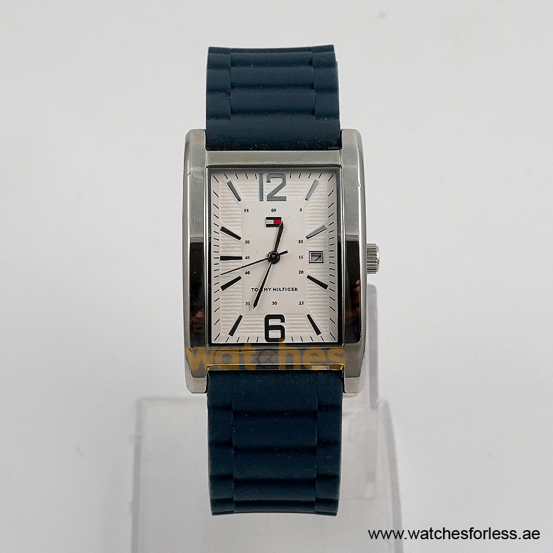 Tommy Hilfiger Men’s Quartz Dark Blue Silicone Strap White Dial 30mm Watch TH1421251197/1 (Shelf Leftover)