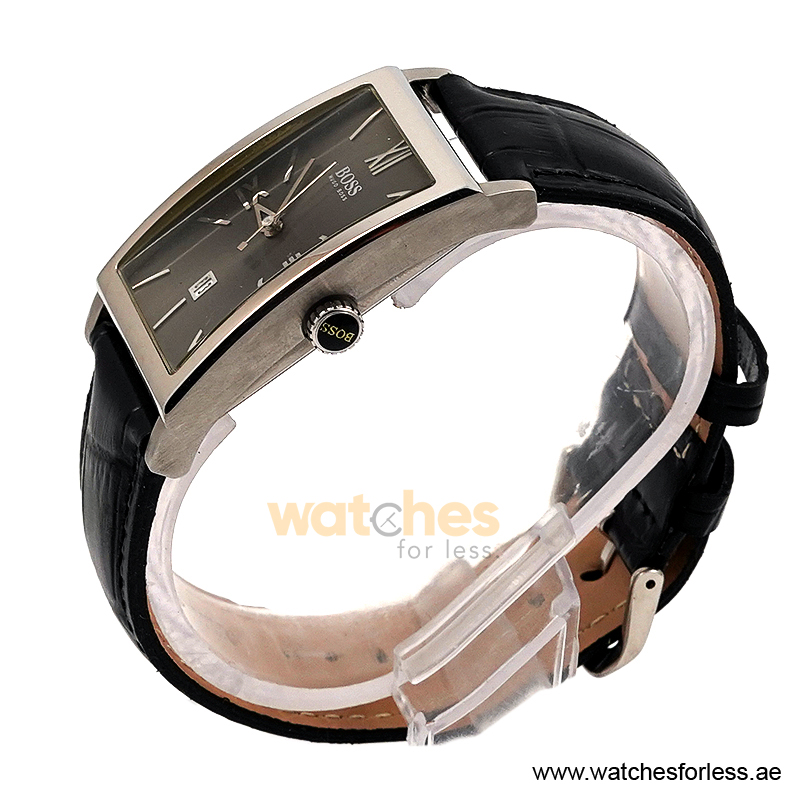 Hugo Boss Men’s Quartz Black Leather Strap Grey Dial 30mm Watch 1512386/1 (Shelf Leftover) - Image 2