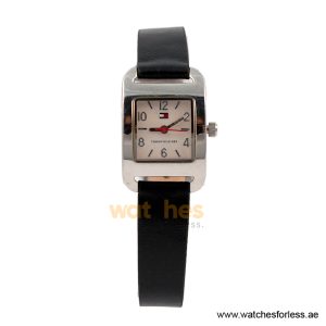 Tommy Hilfiger Women’s Quartz Black Leather Strap Silver Dial 20mm Watch 1780679/2 (Shelf Leftover)