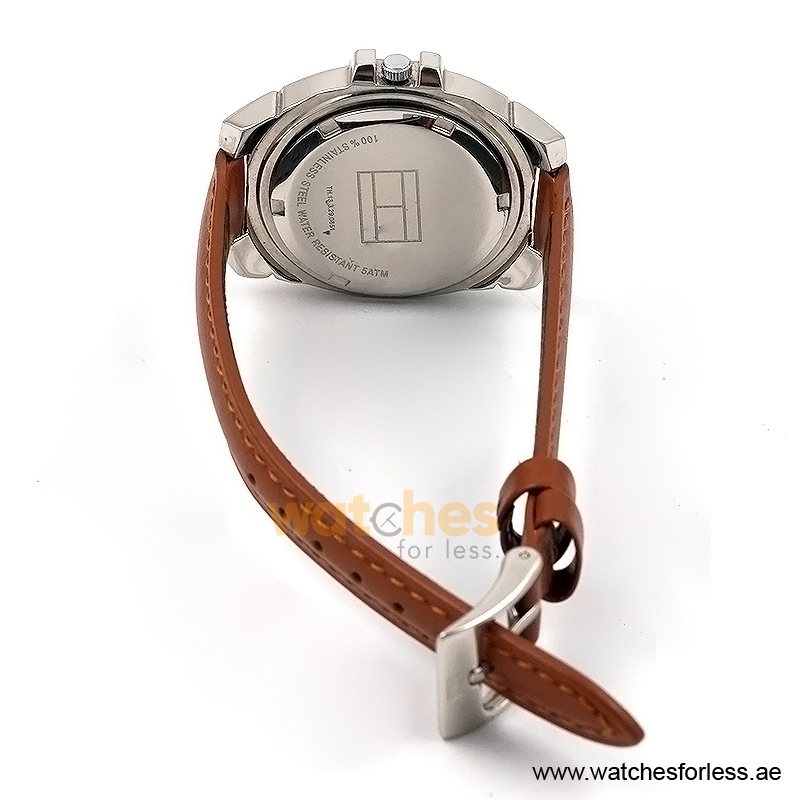 Tommy Hilfiger Women’s Quartz Brown Leather Strap Silver Sunray Dial 34mm Watch F80197 (Shelf Leftover) - Image 3