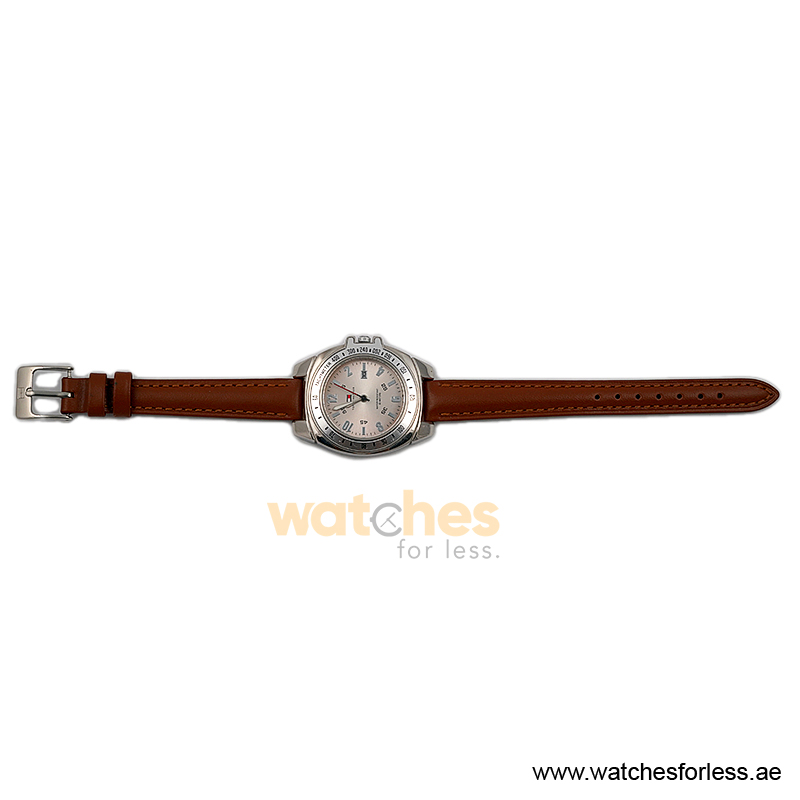 Tommy Hilfiger Women’s Quartz Brown Leather Strap Silver Sunray Dial 34mm Watch F80197 (Shelf Leftover) - Image 4