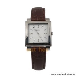 Elle Women’s Quartz Brown Leather Strap White Dial 32mm Watch EL20027S01C/2 (Shelf Leftover)