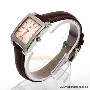 Alternative view of Elle Women’s Quartz Brown Leather Strap Pink Dial 32mm Watch EL20027S04C/4 (Shelf Leftover)