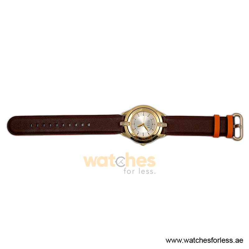 Elle Women’s Quartz Brown Leather Strap Silver Sunray Dial 38mm Watch EL20135S13N (Shelf Leftover) - Image 4