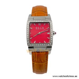 Elle Women’s Quartz Camel Brown Leather Strap Red Dial 23mm Watch EL20118P04N/1 (Shelf Leftover)