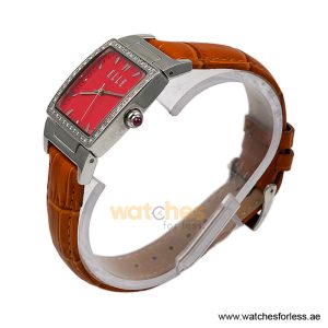 Alternative view of Elle Women’s Quartz Camel Brown Leather Strap Red Dial 23mm Watch EL20118P04N/1 (Shelf Leftover)