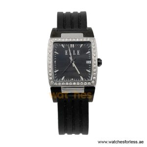 Elle Women’s Quartz Black Silicone Strap Black Dial 28mm Watch EL20052P02N (Shelf Leftover)