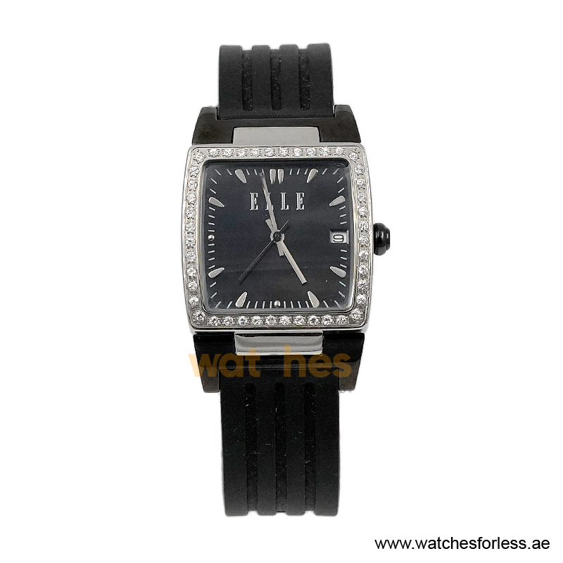 Elle Women’s Quartz Black Silicone Strap Black Dial 28mm Watch EL20052P02N (Shelf Leftover)