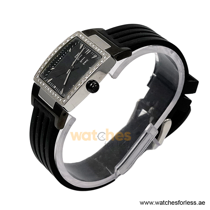 Elle Women’s Quartz Black Silicone Strap Black Dial 28mm Watch EL20052P02N (Shelf Leftover) - Image 2