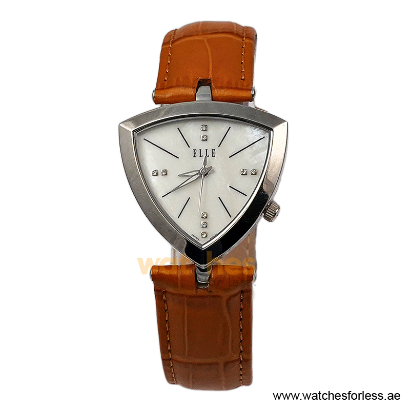Elle Women’s Quartz Camel Brown Leather Strap Mother of Pearl Dial 35mm Watch EL20017S04C (Shelf Leftover)