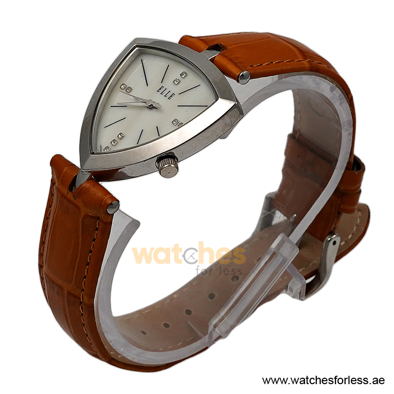 Elle Women’s Quartz Camel Brown Leather Strap Mother of Pearl Dial 35mm Watch EL20017S04C (Shelf Leftover) - Image 2