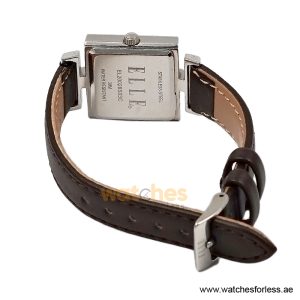 Elle Women’s Quartz Dark Brown Leather Strap Pink Dial 25mm Watch EL20028S03C/2 (Shelf Leftover) - Image 3