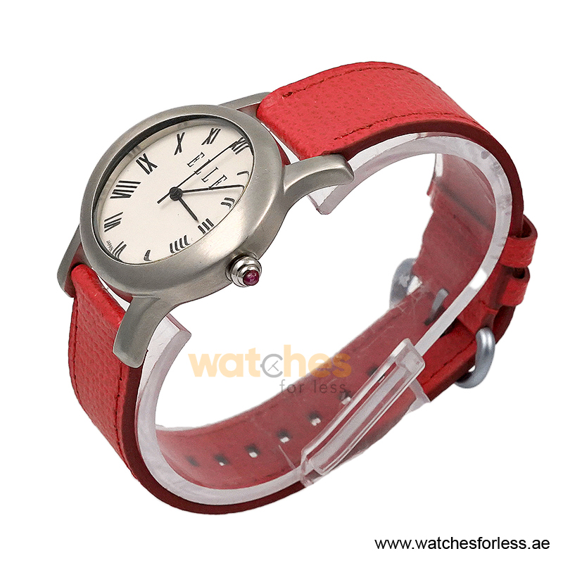 Elle Women’s Quartz Red Leather Strap White Dial 38mm Watch EL20030S03N/1 (Shelf Leftover) - Image 2