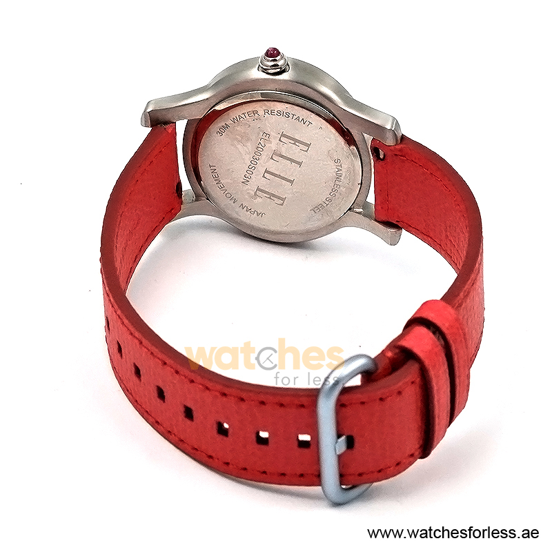 Elle Women’s Quartz Red Leather Strap White Dial 38mm Watch EL20030S03N/1 (Shelf Leftover) - Image 3