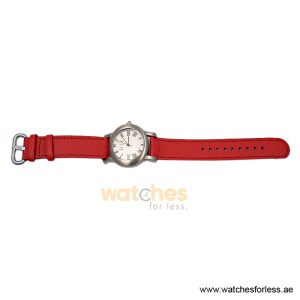 Elle Women’s Quartz Red Leather Strap White Dial 38mm Watch EL20030S03N/1 (Shelf Leftover) - Image 4