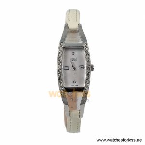 Elle Women’s Quartz White Leather Strap Pink Mother of Pearl Dial 20mm Watch EL20001S03C/2 (Shelf Leftover)