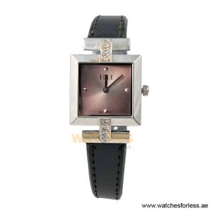 Elle Women’s Quartz Black Leather Strap Pink Dial 25mm Watch EL20028S02C/4 (Shelf Leftover)