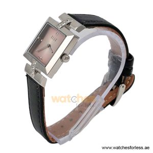 Alternative view of Elle Women’s Quartz Black Leather Strap Pink Dial 25mm Watch EL20028S05C/3 (Shelf Leftover)