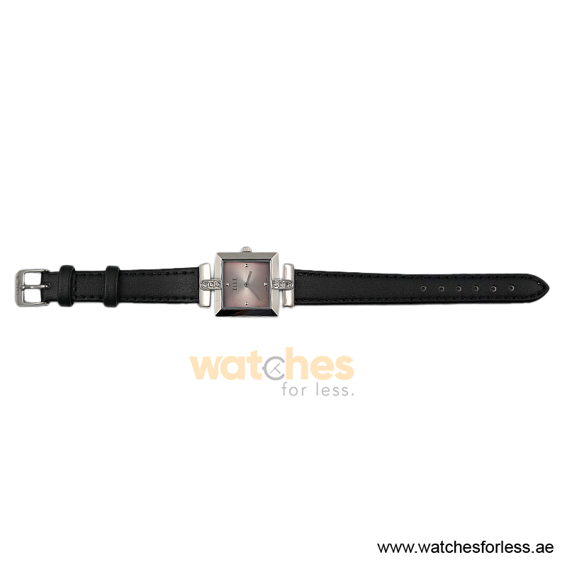 Elle Women’s Quartz Black Leather Strap Pink Dial 25mm Watch EL20028S05C/3 (Shelf Leftover) - Image 4