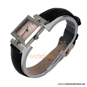 Alternative view of Elle Women’s Quartz Black Leather Strap Pink Dial 25mm Watch EL20028S03C/3 (Shelf Leftover)