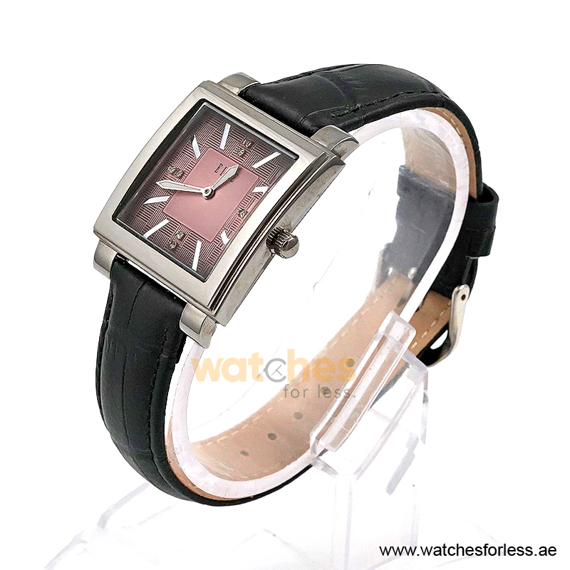 Elle Women’s Quartz Black Leather Strap Pink Dial 32mm Watch EL20027S04C/3 (Shelf Leftover) - Image 2