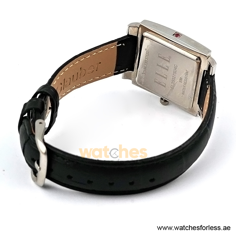 Elle Women’s Quartz Black Leather Strap Pink Dial 32mm Watch EL20027S04C/3 (Shelf Leftover) - Image 3