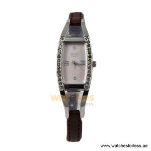 Elle Women’s Quartz Dark Brown Leather Strap Pink Mother of Pearl Dial 20mm Watch EL20001S03C/1 (Shelf Leftover)