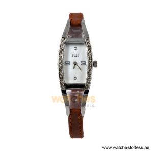 Elle Women’s Quartz Camel Brown Leather Strap White Mother Of Pearl Dial 20mm Watch EL20001S01C/4 (Shelf Leftover)