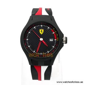 Ferrari Men’s Quartz Black Silicone Strap Black Dial 44mm Watch 830011 (Shelf Leftover)