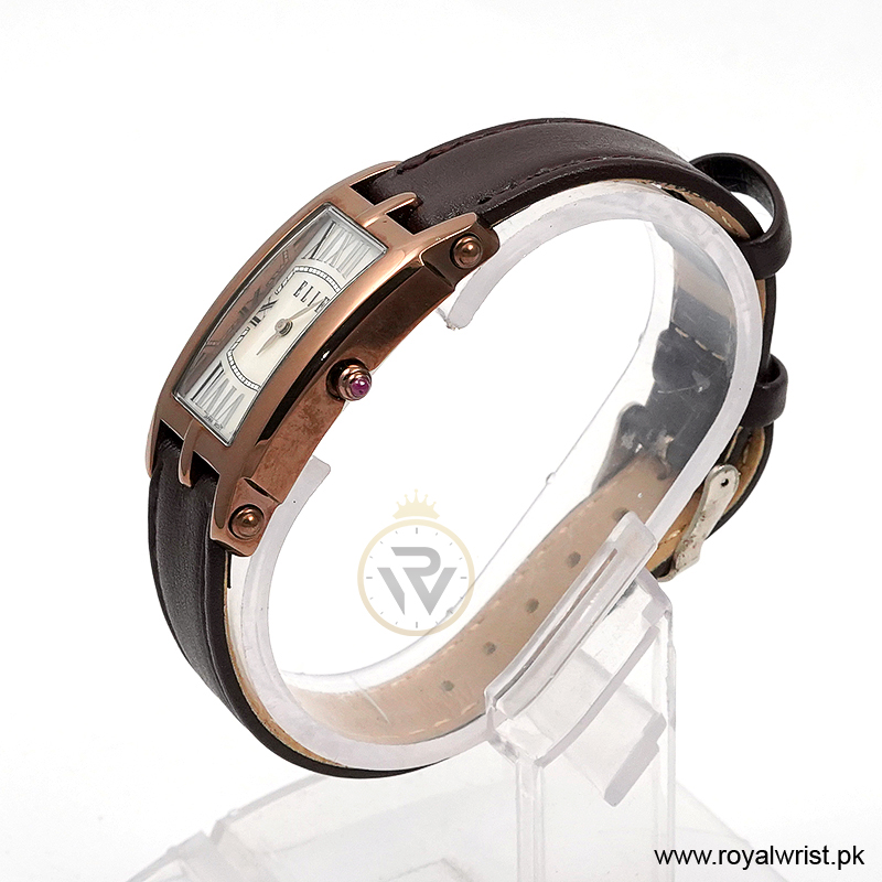 Elle Women’s Quartz Dark Brown Leather Strap Mother Of Pearl Dial 23mm Watch EL20051S04N/1 (Shelf Leftover) - Image 2