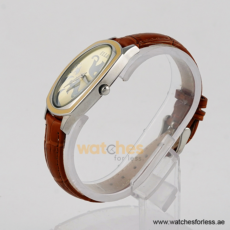 Elle Women’s Quartz Camel Brown Leather Strap Champagne Dial 28mm Watch EL20005S02C/1 (Shelf Leftover) - Image 2