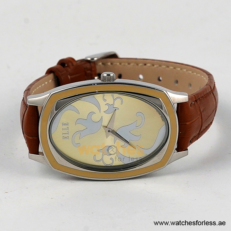 Elle Women’s Quartz Camel Brown Leather Strap Champagne Dial 28mm Watch EL20005S02C/1 (Shelf Leftover) - Image 3
