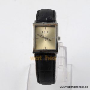 Elle Women’s Quartz Black Leather Strap Beige Dial 26mm Watch EL20026S02C/1 (Shelf Leftover)