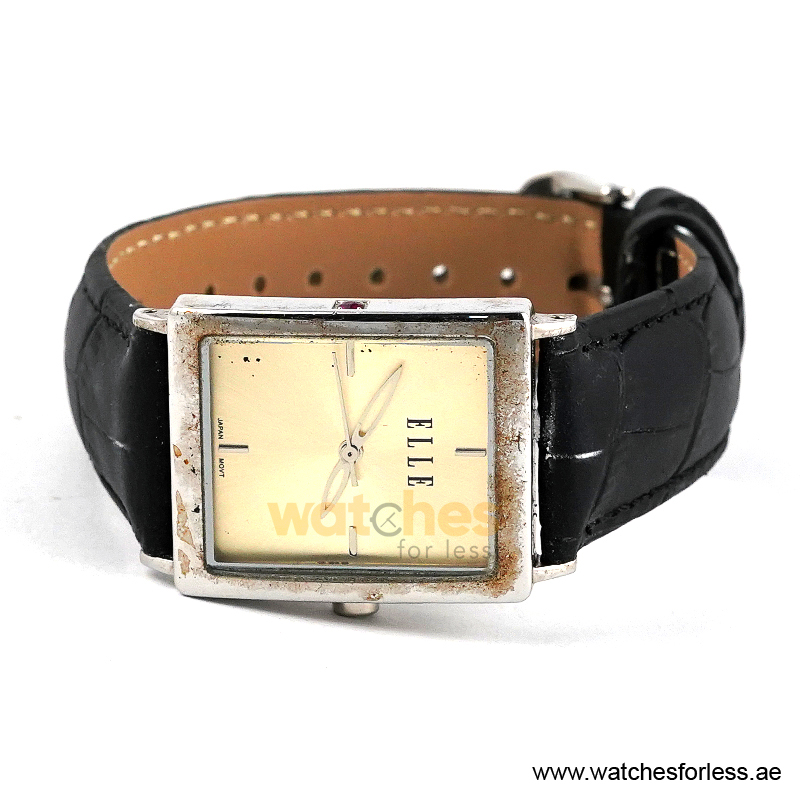 Elle Women’s Quartz Black Leather Strap Beige Dial 26mm Watch EL20026S02C/1 (Shelf Leftover) - Image 3