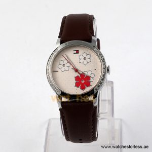 Tommy Hilfiger Women’s Quartz Brown Leather Strap Multi Color Dial 35mm Watch F80255/2 (Shelf Leftover)