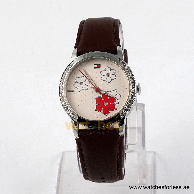 Tommy Hilfiger Women’s Quartz Brown Leather Strap Multi Color Dial 35mm Watch F80255/2 (Shelf Leftover)