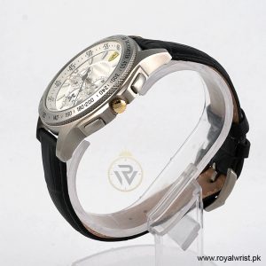 Alternative view of Ferrari Men’s Quartz Black Leather Strap Silver Dial 44mm Watch 830044 (Shelf Leftover)