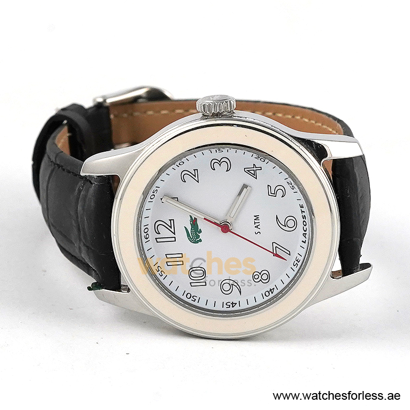 Lacoste Women’s Quartz Black Leather Strap White Dial 38mm Watch 2000518/1 (Shelf Leftover) - Image 3
