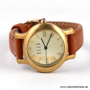 Alternative view of Elle Women’s Quartz Camel Brown Leather Strap Champagne Dial 32mm Watch EL20029S04N/1 (Shelf Leftover)