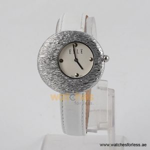 Elle Women’s Quartz White Leather Strap White Dial 36mm Watch EL30042S05K/1 (Shelf Leftover)