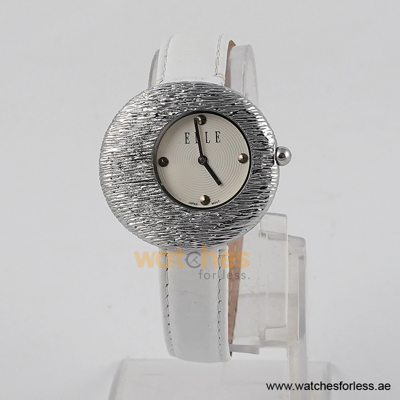 Elle Women’s Quartz White Leather Strap White Dial 36mm Watch EL30042S05K/1 (Shelf Leftover)