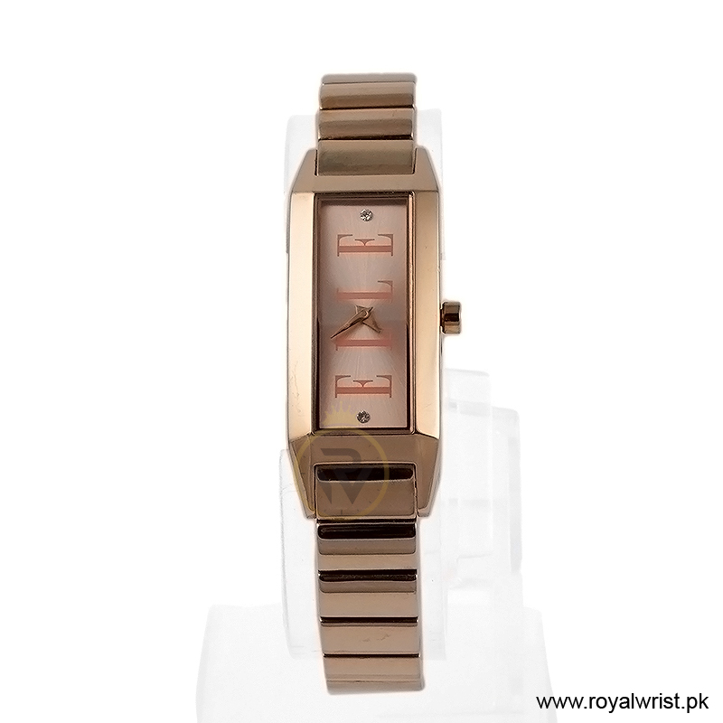 Elle Women’s Quartz Stainless Steel Rose Gold Dial 19mm Watch EL20086B03C (Shelf Leftover)