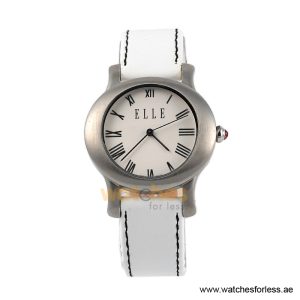 Elle Women’s Quartz White Leather Strap White Dial 38mm Watch EL20030S03N/2 (Shelf Leftover)