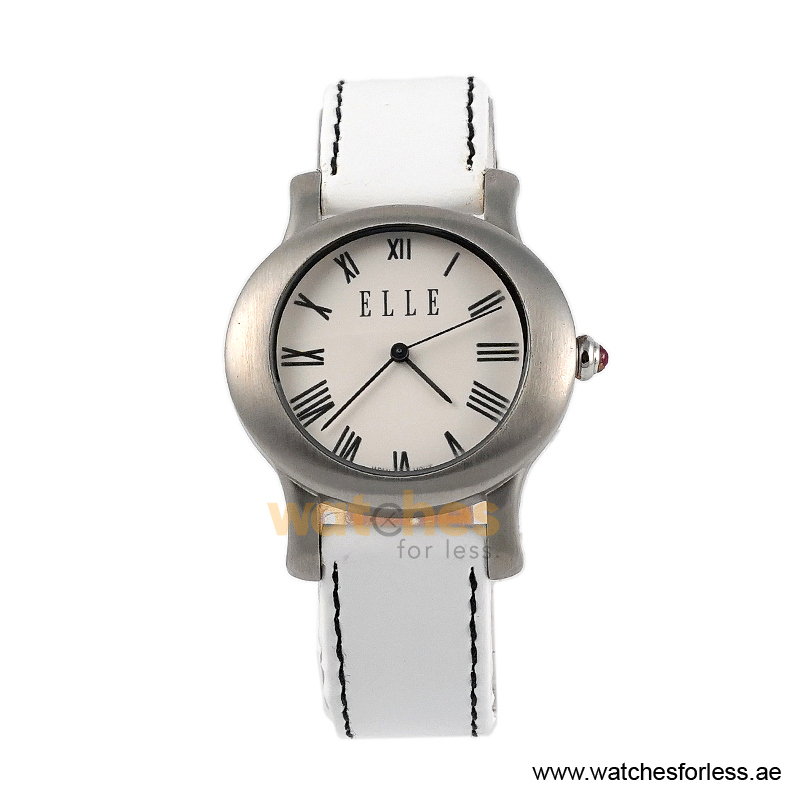 Elle Women’s Quartz White Leather Strap White Dial 38mm Watch EL20030S03N/2 (Shelf Leftover)