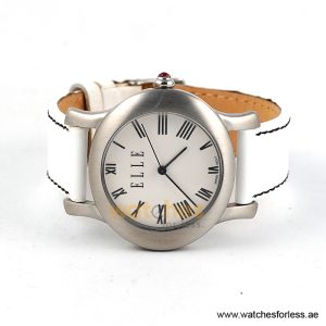Elle Women’s Quartz White Leather Strap White Dial 38mm Watch EL20030S03N/2 (Shelf Leftover) - Image 3