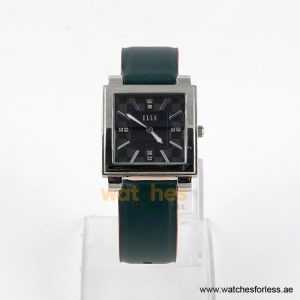 Elle Women’s Quartz Green Leather Strap Black Dial 32mm Watch EL20027S02C/1 (Shelf Leftover)