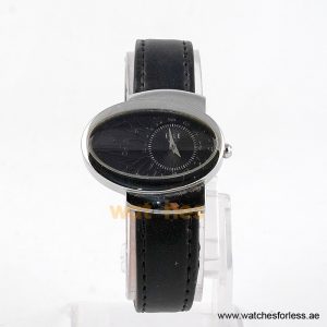 Elle Women’s Quartz Black Leather Strap Black Dial 40mm Watch EL20032S02N/1 (Shelf Leftover)